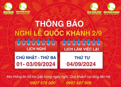 [Thông Báo] Lịch Nghỉ Lễ Quốc Khánh 2/9